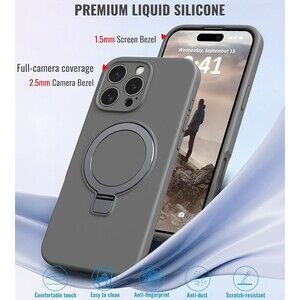 for iPhone 16 Pro Case Stand, Slim Comfortable iPhone 16 Pro 6.3" Gray